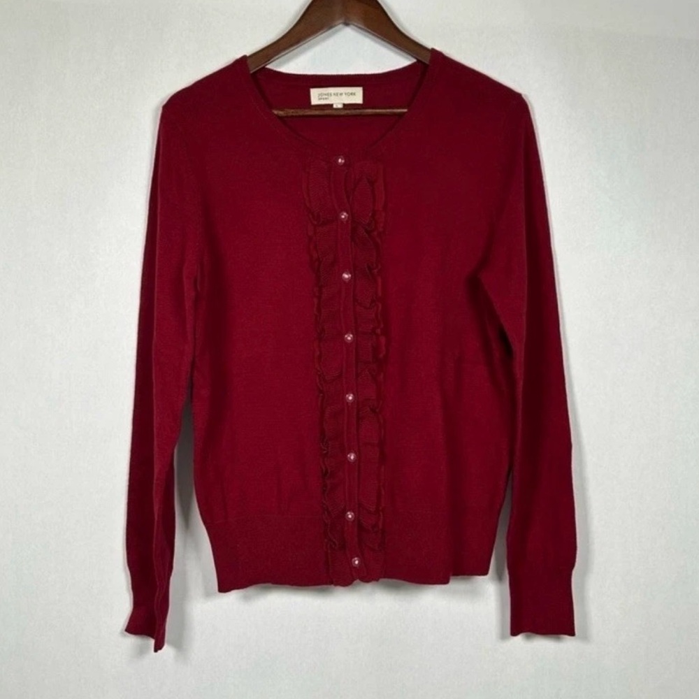 Jones New York Sport Burgundy Cardigan